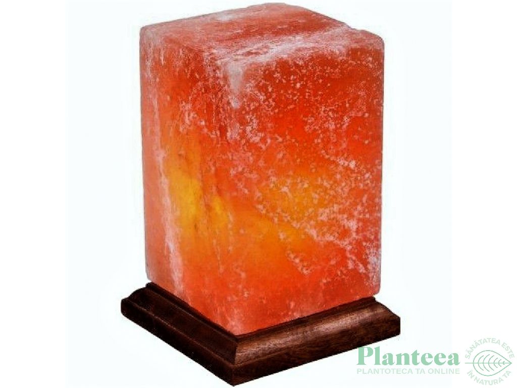 Veioza sare himalaya Prisma suport lemn 4kg - MONTE SALT CRYSTAL