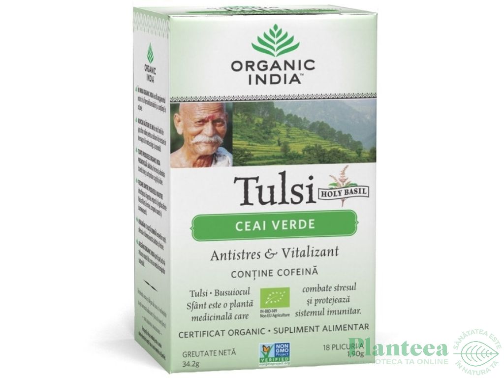 Ceai tulsi ceai verde 18dz - ORGANIC INDIA