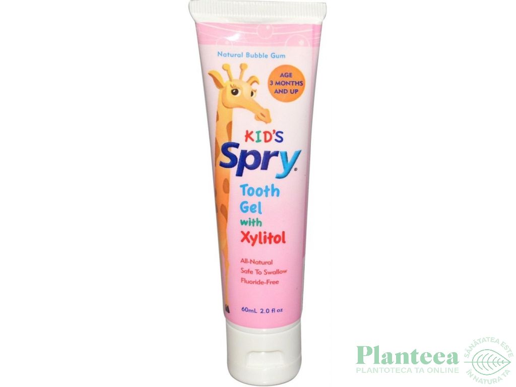 Gel gingii dinti xylitol copii bubble gum 60ml - SPRY