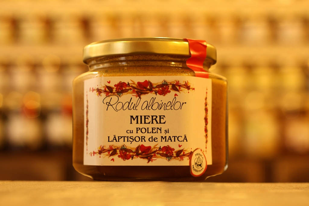 Miere cu polen laptisor matca 400g - PRISACA