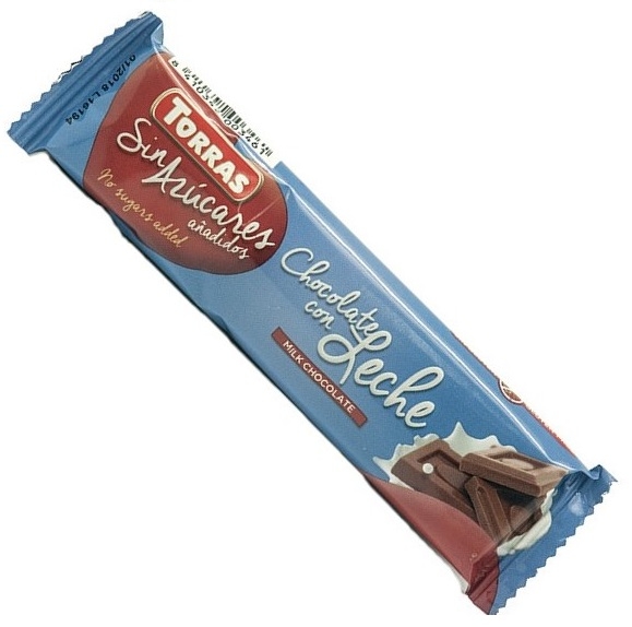 Ciocolata lapte integral fara zahar fara gluten 30g - TORRAS