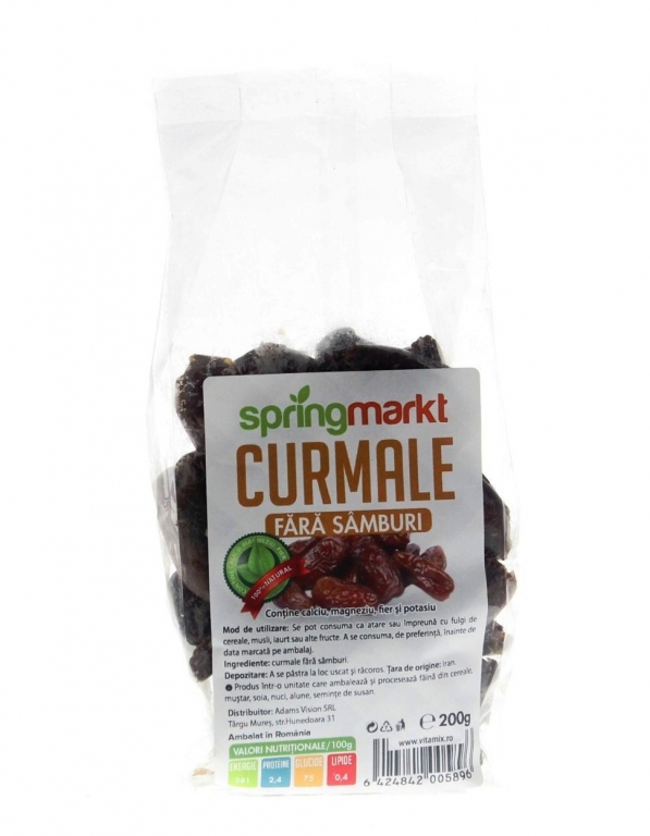 Curmale uscate fara samburi 200g - SPRINGMARKT